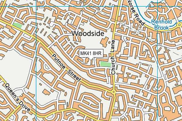 MK41 8HR map - OS VectorMap District (Ordnance Survey)