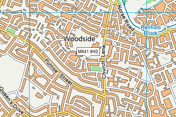 MK41 8HS map - OS VectorMap District (Ordnance Survey)