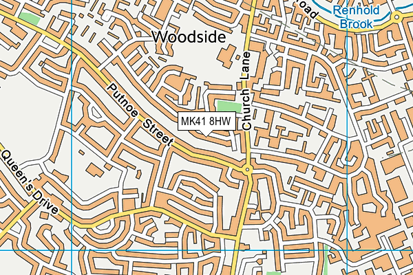 MK41 8HW map - OS VectorMap District (Ordnance Survey)