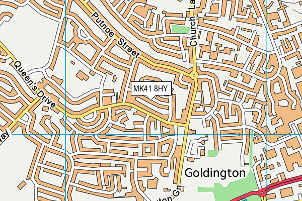 MK41 8HY map - OS VectorMap District (Ordnance Survey)