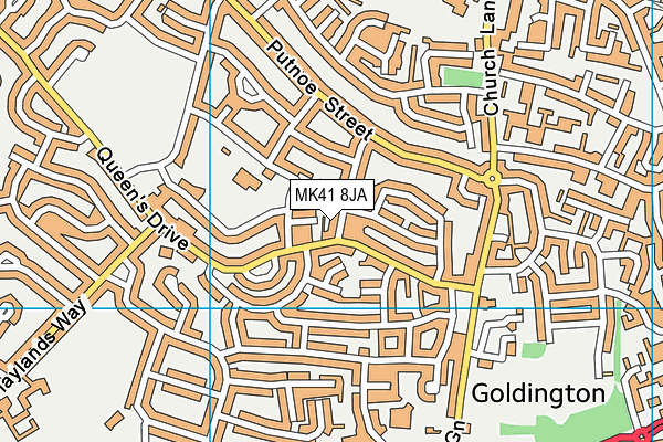 MK41 8JA map - OS VectorMap District (Ordnance Survey)