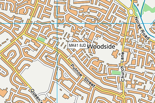 MK41 8JD map - OS VectorMap District (Ordnance Survey)