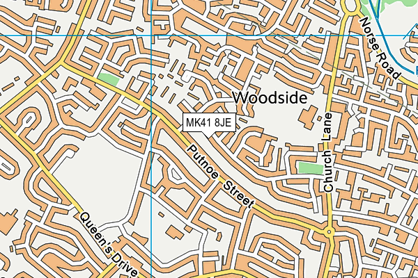 MK41 8JE map - OS VectorMap District (Ordnance Survey)