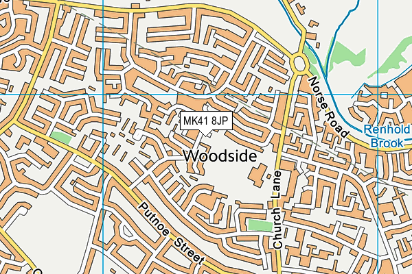 MK41 8JP map - OS VectorMap District (Ordnance Survey)