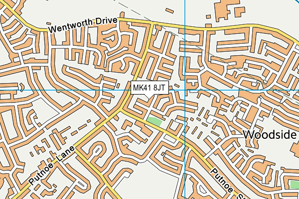 MK41 8JT map - OS VectorMap District (Ordnance Survey)