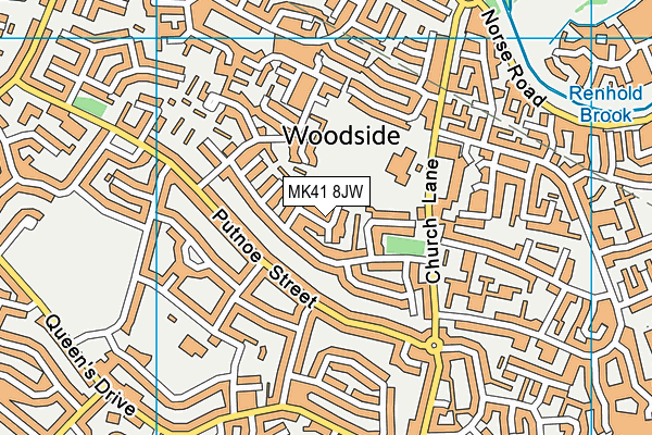 MK41 8JW map - OS VectorMap District (Ordnance Survey)