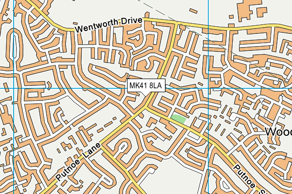 MK41 8LA map - OS VectorMap District (Ordnance Survey)
