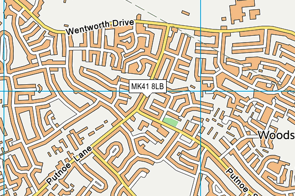 MK41 8LB map - OS VectorMap District (Ordnance Survey)