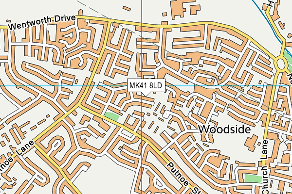 MK41 8LD map - OS VectorMap District (Ordnance Survey)