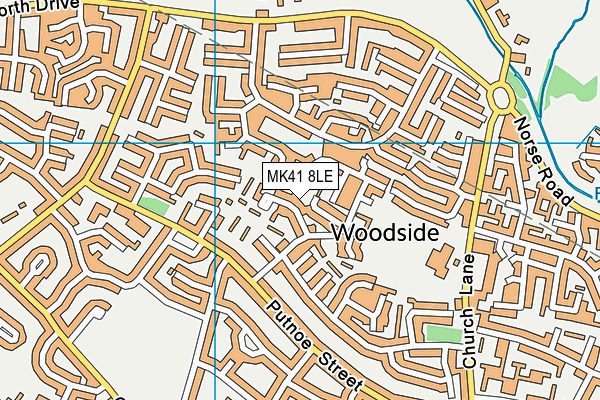 MK41 8LE map - OS VectorMap District (Ordnance Survey)