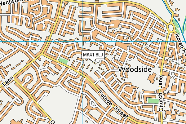 MK41 8LJ map - OS VectorMap District (Ordnance Survey)