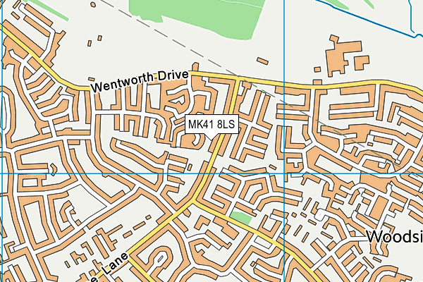 MK41 8LS map - OS VectorMap District (Ordnance Survey)