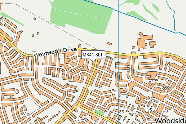 MK41 8LT map - OS VectorMap District (Ordnance Survey)