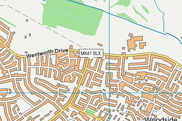 MK41 8LX map - OS VectorMap District (Ordnance Survey)