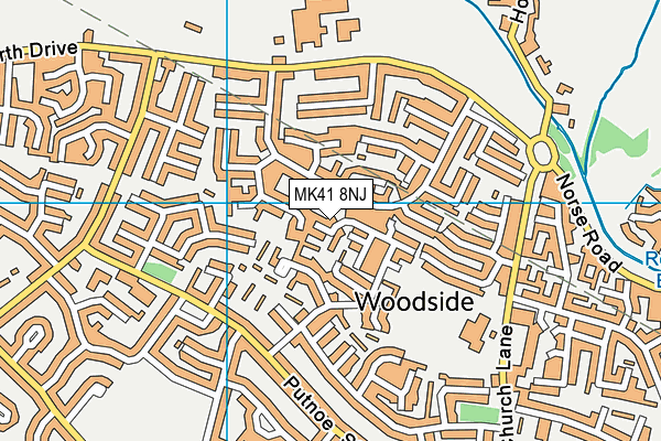 MK41 8NJ map - OS VectorMap District (Ordnance Survey)