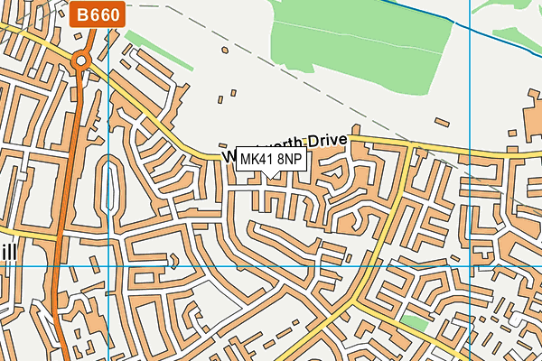 MK41 8NP map - OS VectorMap District (Ordnance Survey)