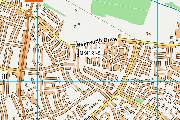 MK41 8NS map - OS VectorMap District (Ordnance Survey)