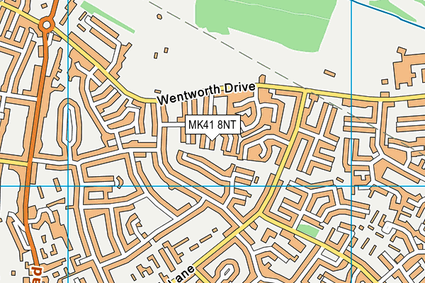 MK41 8NT map - OS VectorMap District (Ordnance Survey)