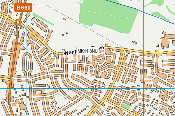 MK41 8NU map - OS VectorMap District (Ordnance Survey)