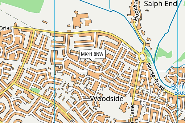 MK41 8NW map - OS VectorMap District (Ordnance Survey)