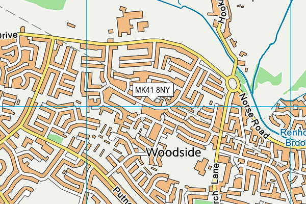 MK41 8NY map - OS VectorMap District (Ordnance Survey)