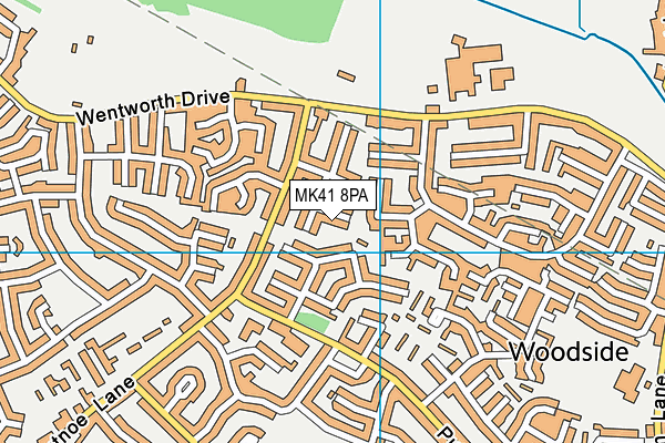 MK41 8PA map - OS VectorMap District (Ordnance Survey)