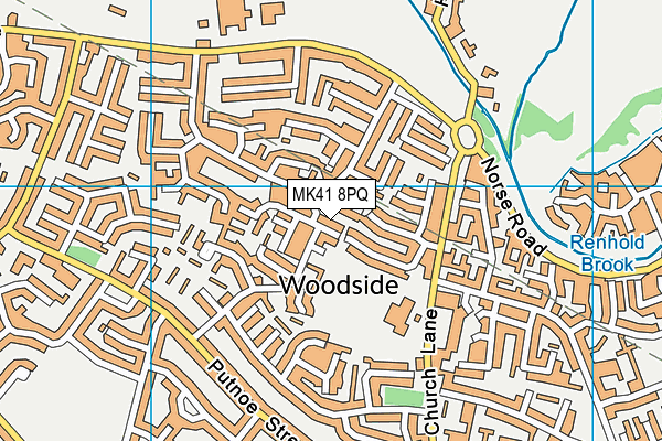 MK41 8PQ map - OS VectorMap District (Ordnance Survey)