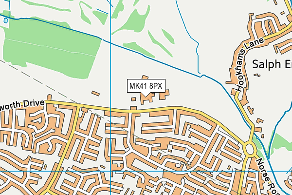 MK41 8PX map - OS VectorMap District (Ordnance Survey)