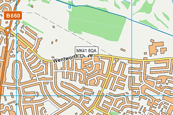 Bedford Athletic Rugby Club map (MK41 8QA) - OS VectorMap District (Ordnance Survey)