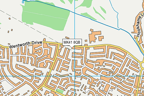 MK41 8QB map - OS VectorMap District (Ordnance Survey)