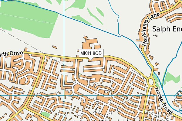 MK41 8QD map - OS VectorMap District (Ordnance Survey)