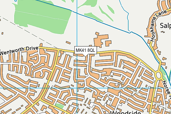 MK41 8QL map - OS VectorMap District (Ordnance Survey)