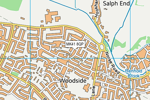 MK41 8QP map - OS VectorMap District (Ordnance Survey)