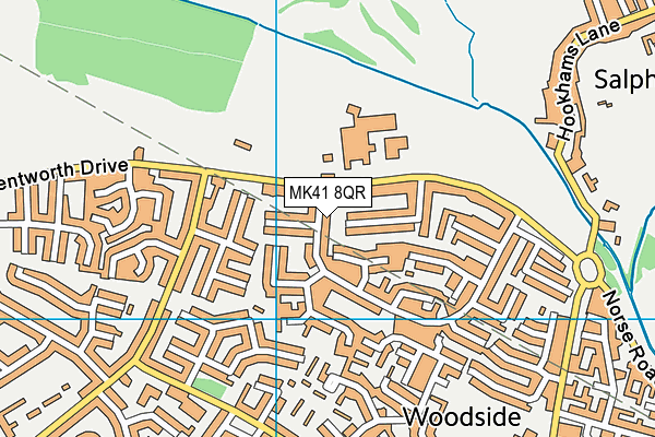 MK41 8QR map - OS VectorMap District (Ordnance Survey)