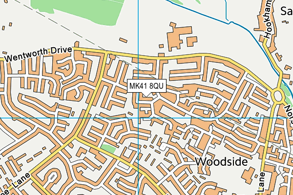 MK41 8QU map - OS VectorMap District (Ordnance Survey)