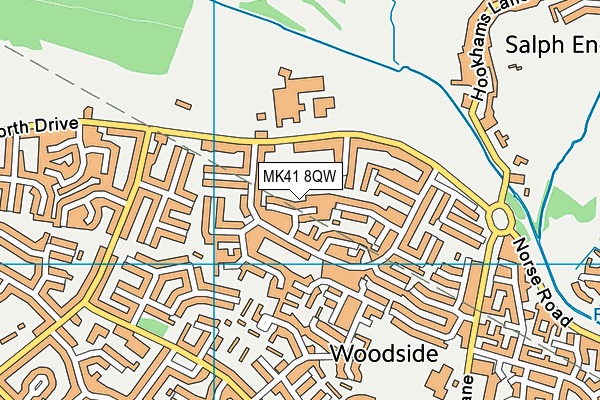 MK41 8QW map - OS VectorMap District (Ordnance Survey)
