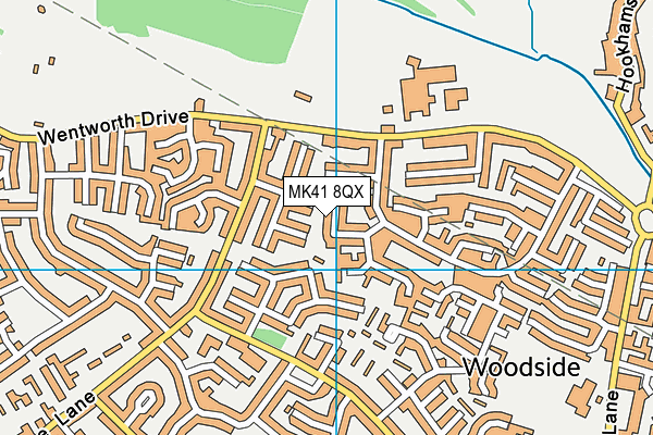 MK41 8QX map - OS VectorMap District (Ordnance Survey)