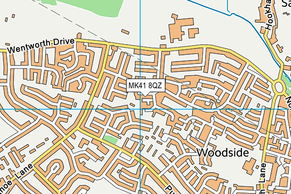 MK41 8QZ map - OS VectorMap District (Ordnance Survey)