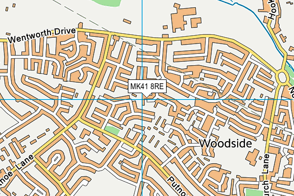 MK41 8RE map - OS VectorMap District (Ordnance Survey)