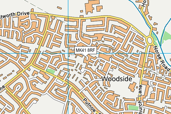 MK41 8RF map - OS VectorMap District (Ordnance Survey)