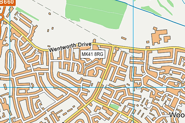 MK41 8RG map - OS VectorMap District (Ordnance Survey)