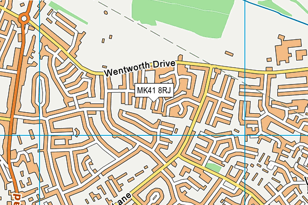 MK41 8RJ map - OS VectorMap District (Ordnance Survey)