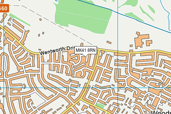 MK41 8RN map - OS VectorMap District (Ordnance Survey)