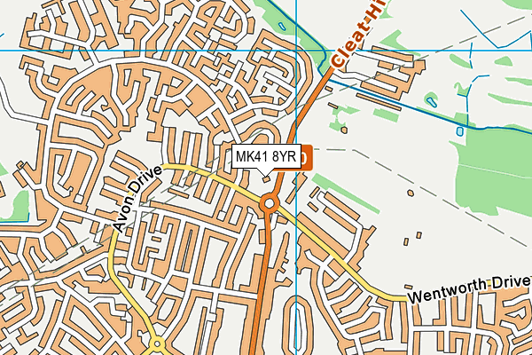 MK41 8YR map - OS VectorMap District (Ordnance Survey)