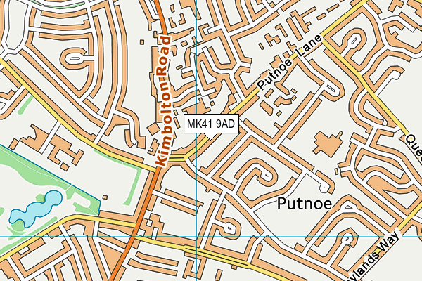 MK41 9AD map - OS VectorMap District (Ordnance Survey)