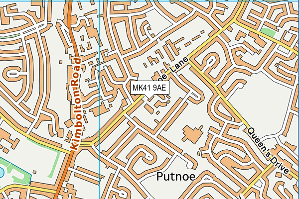 MK41 9AE map - OS VectorMap District (Ordnance Survey)