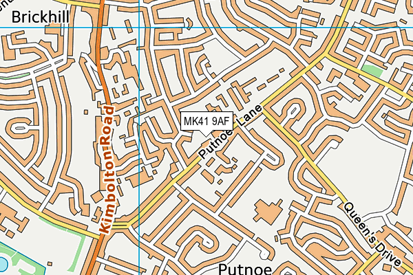 MK41 9AF map - OS VectorMap District (Ordnance Survey)