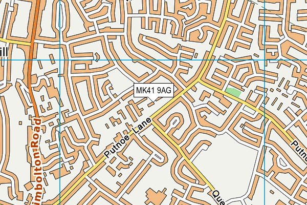 MK41 9AG map - OS VectorMap District (Ordnance Survey)