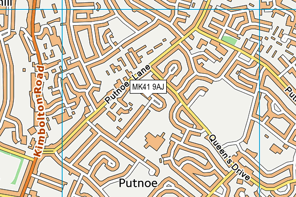 MK41 9AJ map - OS VectorMap District (Ordnance Survey)