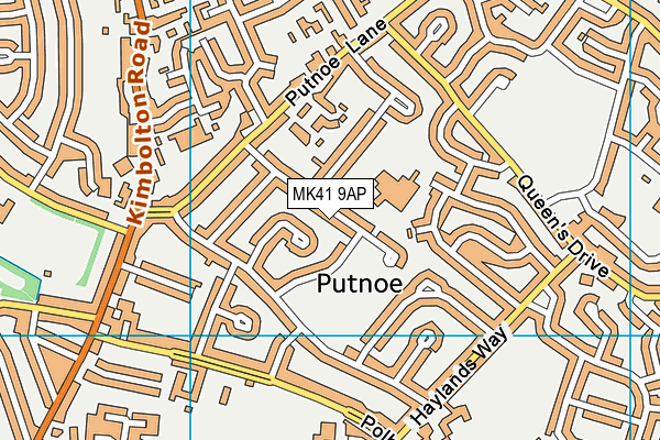 MK41 9AP map - OS VectorMap District (Ordnance Survey)